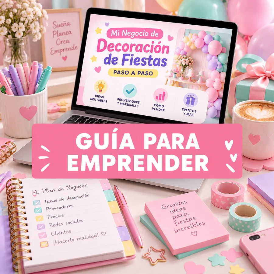 Mockup realista del bono 10 con guía para emprender en decoración.